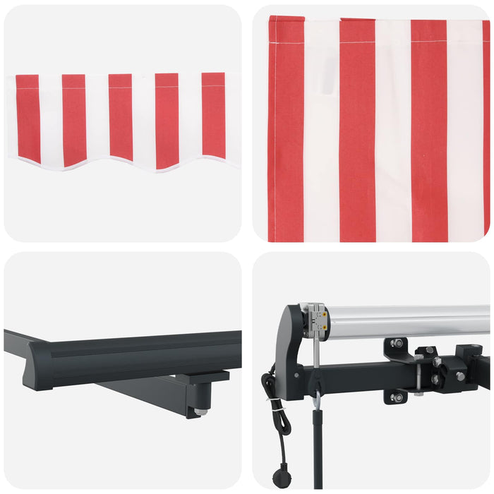 Cortina Retractabilă Roșu și Alb 500 × 350 cm - WALTI WALTI