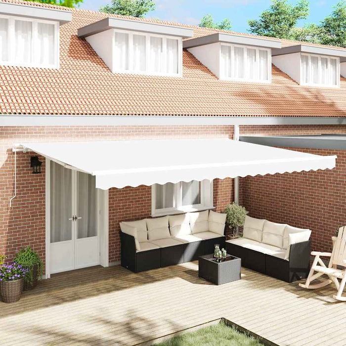 Cortina Retractabilă Alb 500 × 350 cm Poliester și Aluminiu - WALTI WALTI