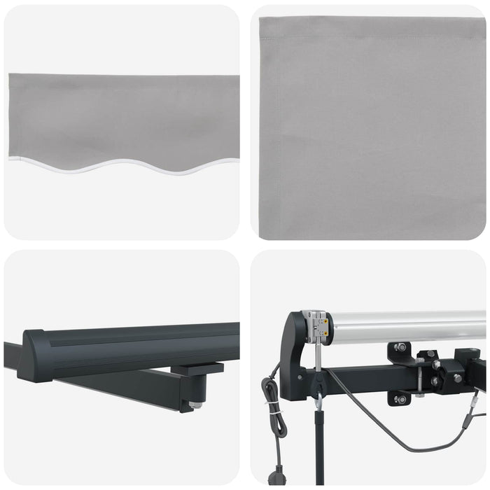 Copertină retractabilă Gri deschis 500 × 350 cm Poliester WALTI