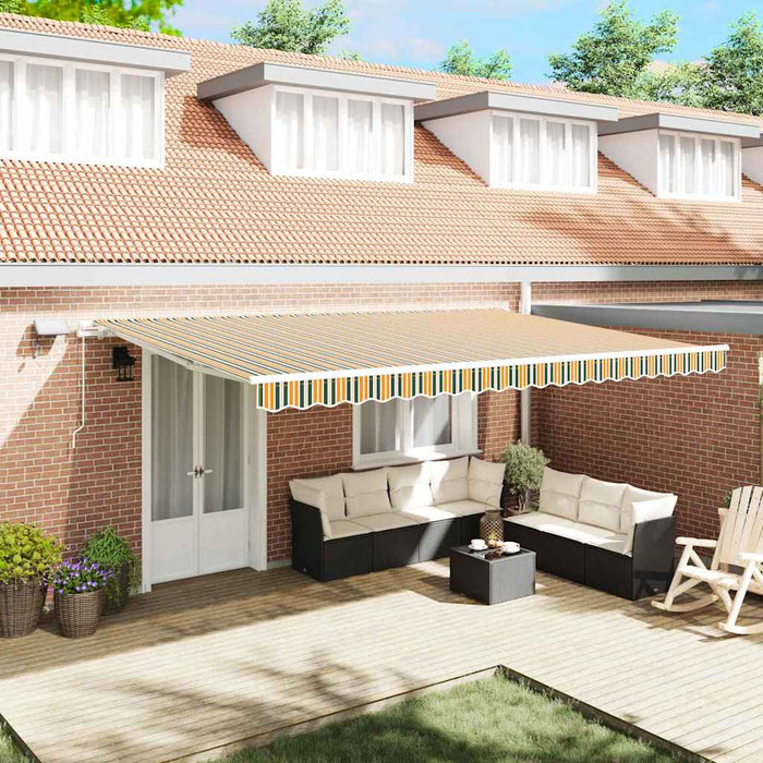 Cortina Retractabilă Manual Verde și galben 500 × 350 cm - WALTI WALTI