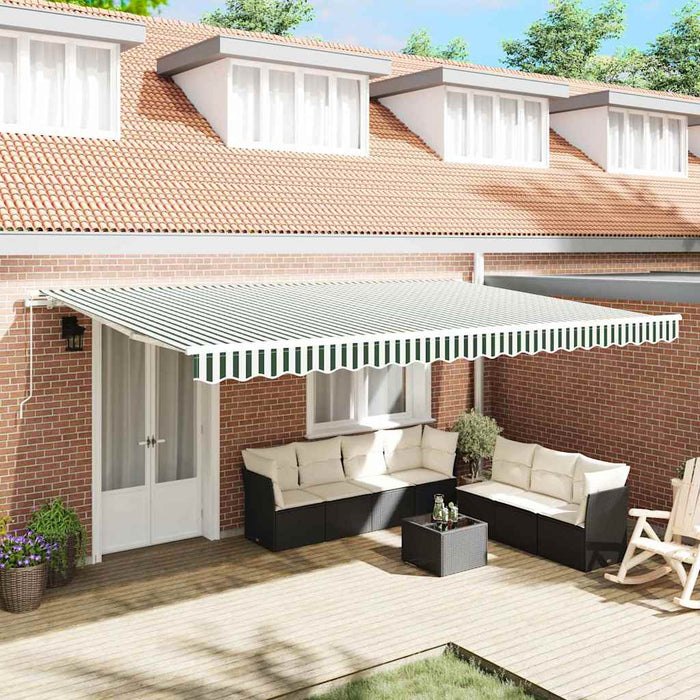 Cortina Retractabilă Manual Verde și alb 500 × 350 cm - WALTI WALTI