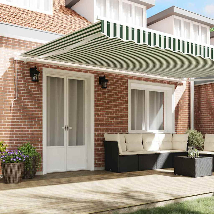 Cortina Retractabilă Manual Verde și alb 500 × 350 cm - WALTI WALTI