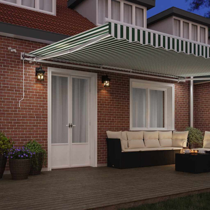 Cortina Retractabilă Verde și alb 500 × 350 cm - WALTI WALTI