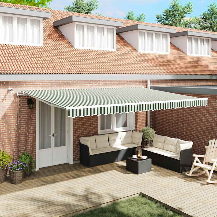 Cortina Retractabilă Verde și alb 500 × 350 cm - WALTI WALTI