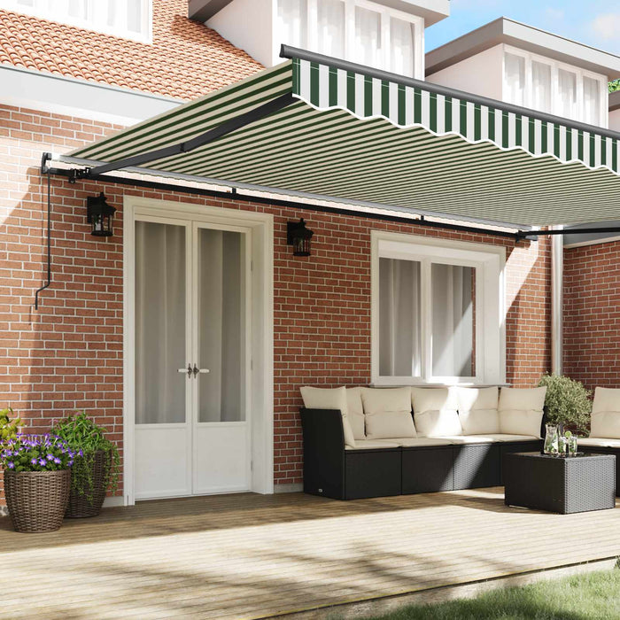 Cortina Retractabilă Manual Verde și alb 500 × 350 cm - WALTI WALTI