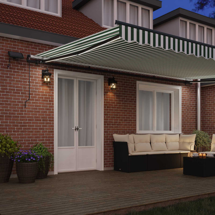 Cortina Retractabilă Manual Verde și alb 500 ×350 cm țesătură - WALTI WALTI