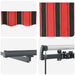 Marchiză retractabilă manuală cu LED portocalie și maro 600x300 cm - WALTI WALTI