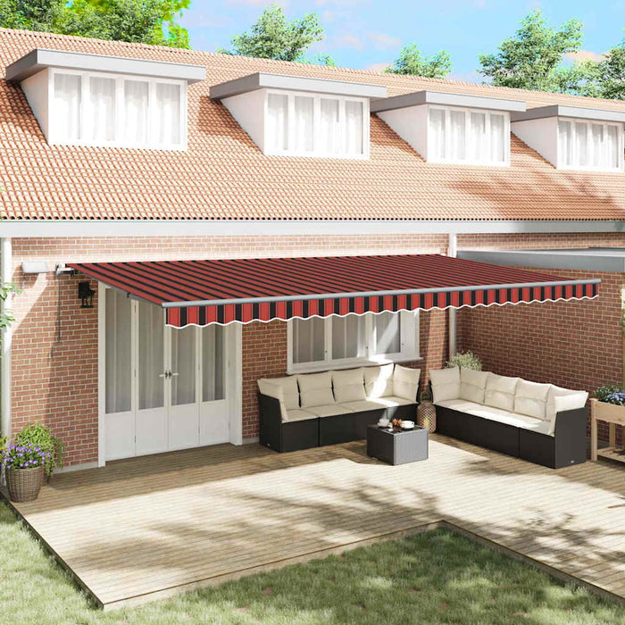 Marchiză retractabilă manuală cu LED portocalie și maro 600x300 cm - WALTI WALTI
