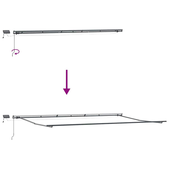 Marchiză retractabilă manuală cu LED portocalie și maro 600x300 cm - WALTI WALTI