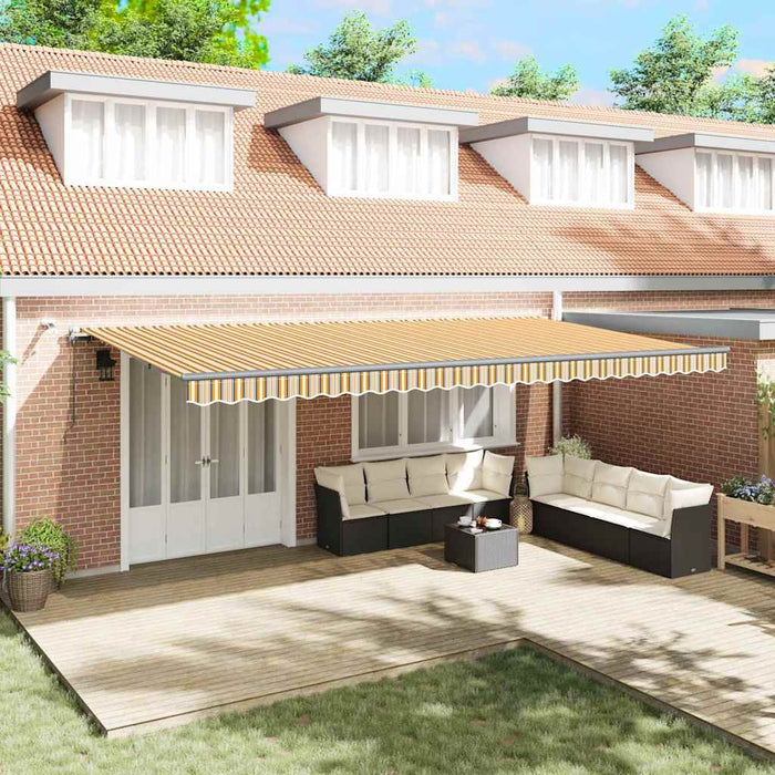 Marchiză Retractabilă Automată cu Dungi LED Multicolore 600x300 cm - WALTI WALTI