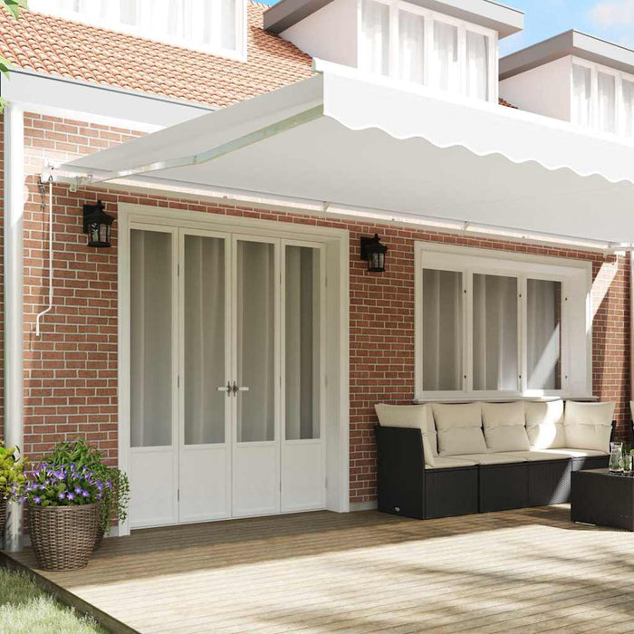 Copertină retractabilă Alb 600 × 300 cm Țesătură și Aluminiu WALTI