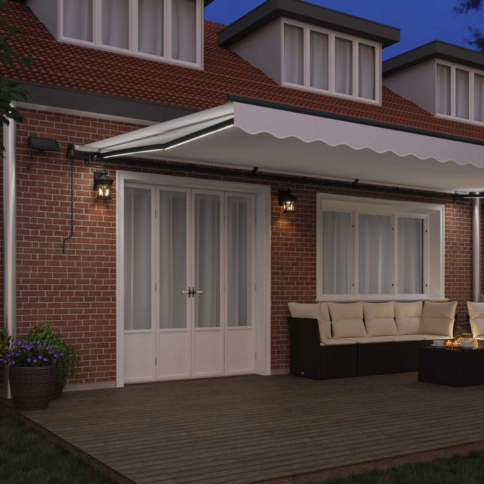 Copertină retractabilă Alb 600 × 300 cm Țesătură și Aluminiu WALTI