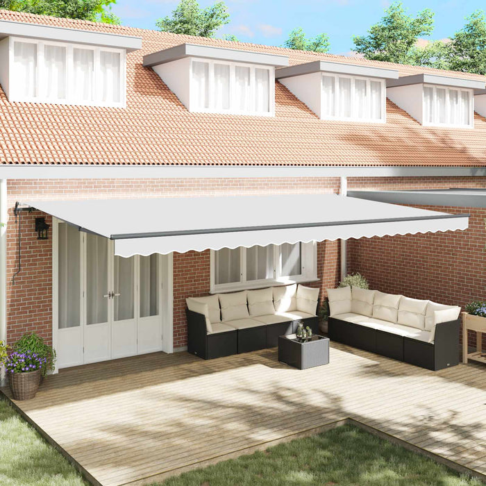 Copertină retractabilă Alb 600 × 300 cm Țesătură și Aluminiu WALTI