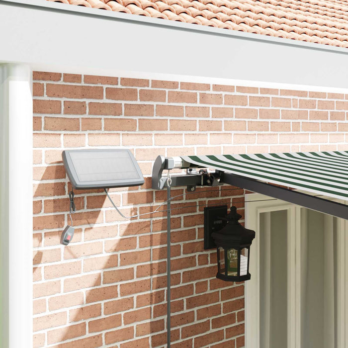 Cortina Retractabilă Manual Verde și alb 600 ×300 cm țesătură - WALTI WALTI