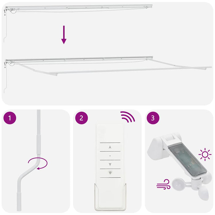 Perdea umbrelă retractabilă automată cu LED-uri portocalie și maro 600 x 350 cm - WALTI WALTI