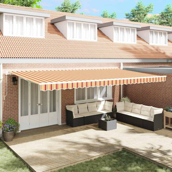 Copertină retractabilă Galben și portocalie 600 × 350 cm WALTI