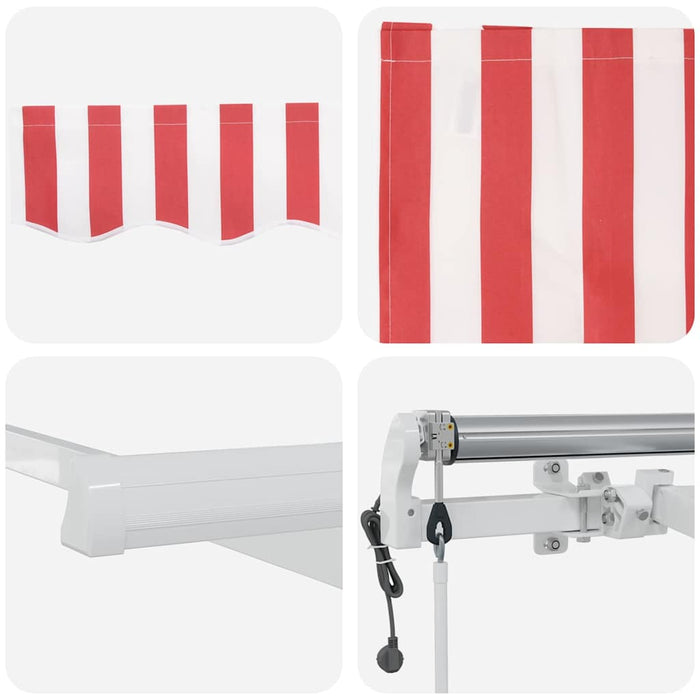 Cort electric retractabil Roșu și Alb 600 × 350 cm - WALTI WALTI