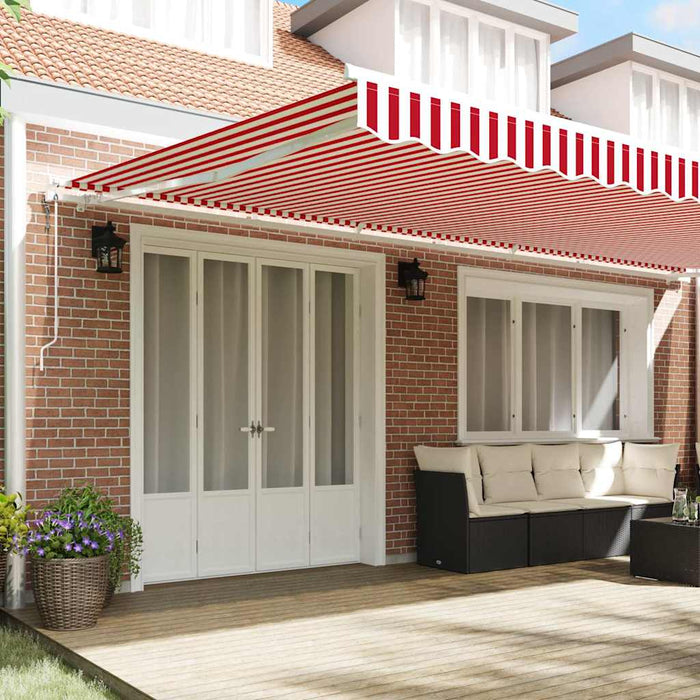 Cort electric retractabil Roșu și Alb 600 × 350 cm - WALTI WALTI