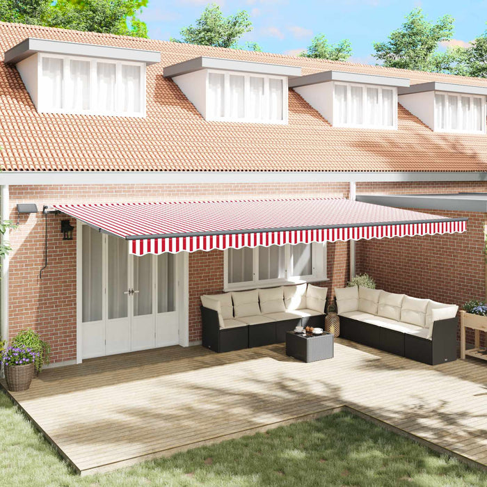 Cortina Retractabilă Manual Roșu și alb 600 ×350 cm țesătură - WALTI WALTI