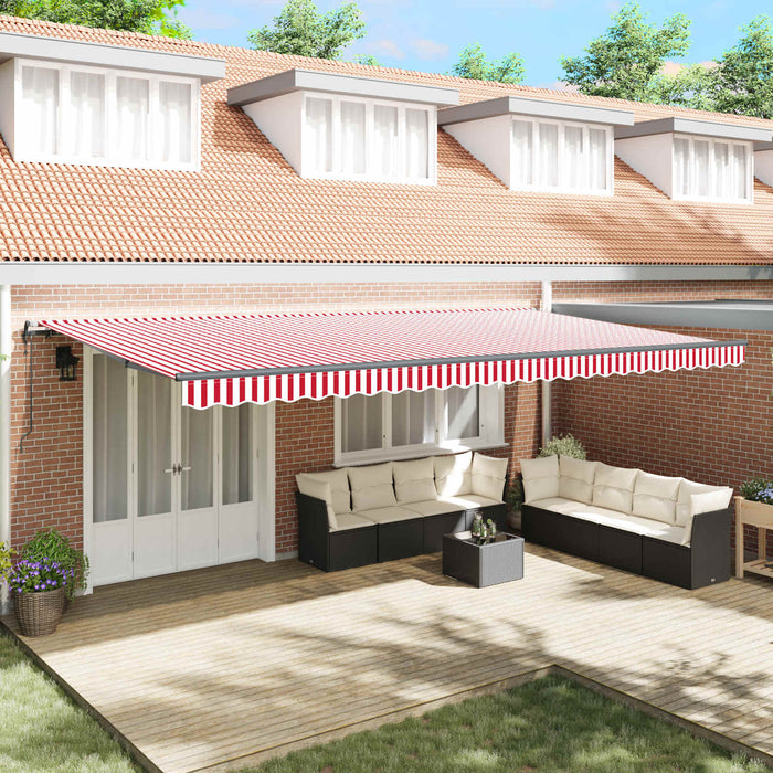 Cortina Retractabilă Roșu și Alb 600 × 350 cm - WALTI WALTI