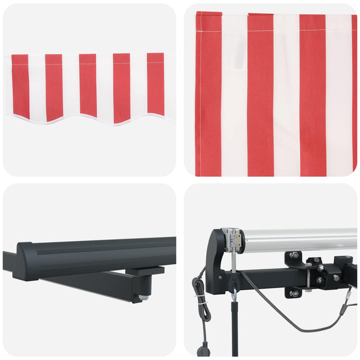 Țesătură pentru copertină cu Roșu și Alb 600 × 350 cm Poliester - WALTI WALTI