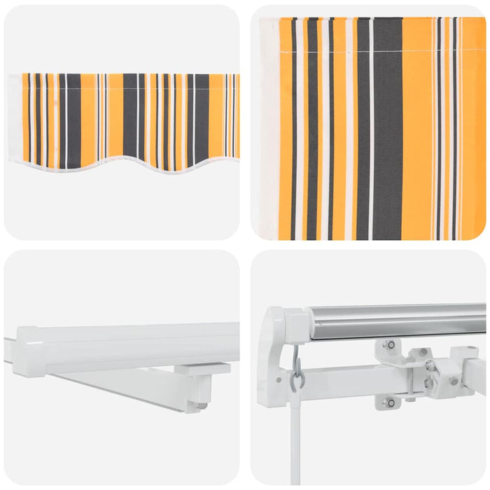 Marchiză retractabilă Galben, Gri, Alb 600 × 350 cm Multicolour - WALTI WALTI