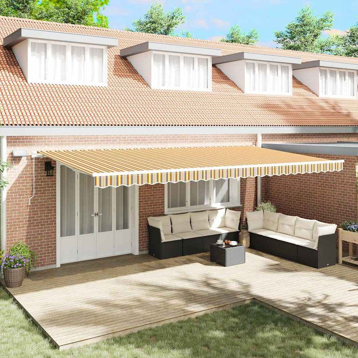 Marchiză retractabilă Galben, Gri, Alb 600 × 350 cm Multicolour - WALTI WALTI