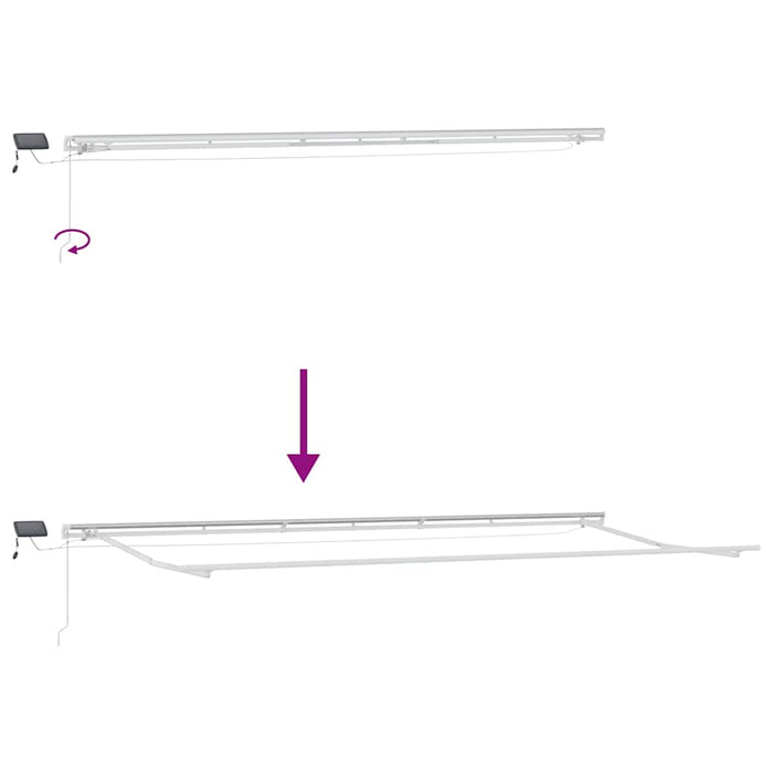 Marchiză retractabilă Galben, Gri, Alb 600 × 350 cm Multicolour - WALTI WALTI