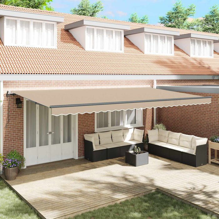Cortina Retractabilă Bej 600 × 350 cm Țesătură și Aluminiu - WALTI WALTI