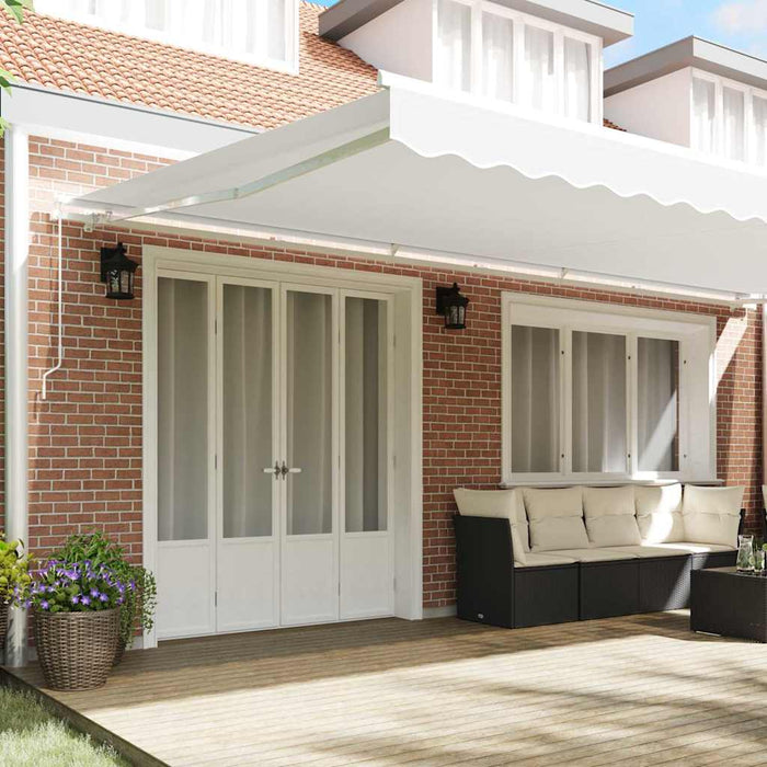 Copertină retractabilă Alb 600 × 350 cm Poliester și Aluminiu WALTI