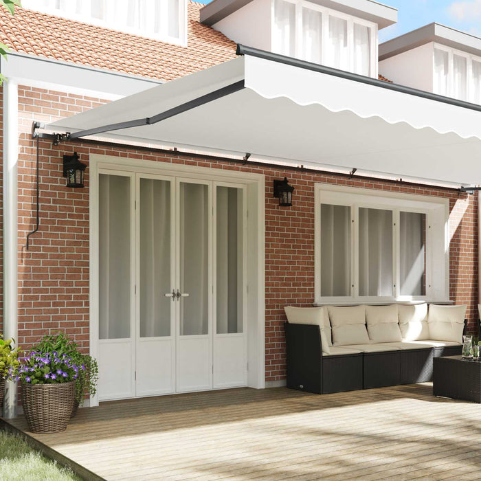 Copertină retractabilă Alb 600 × 350 cm Poliester și Aluminiu WALTI