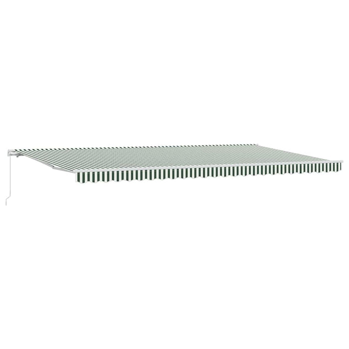 Copertină retractabilă Verde și alb 600 × 350 cm WALTI
