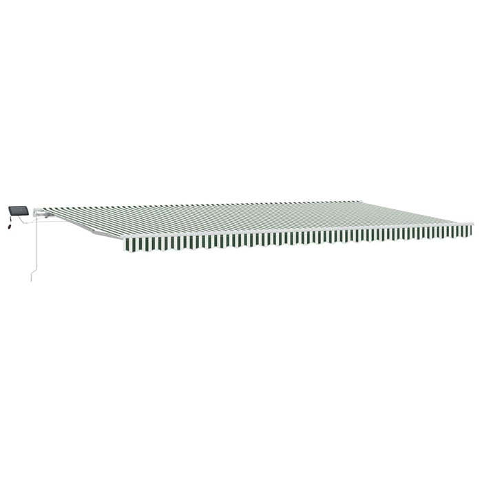 Copertină retractabilă Verde și alb 600 × 350 cm WALTI