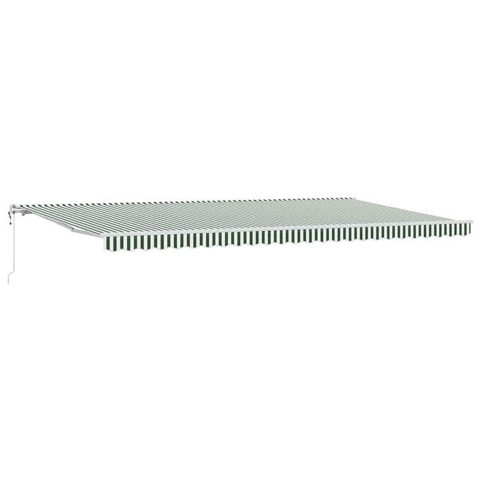 Copertină retractabilă Verde și alb 600 × 350 cm WALTI