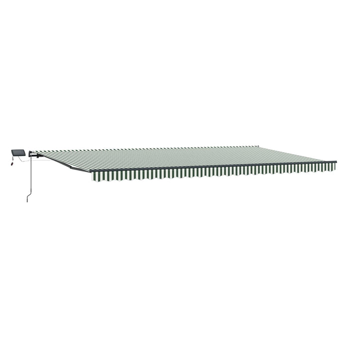 Copertină retractabilă Verde și alb 600 × 350 cm WALTI