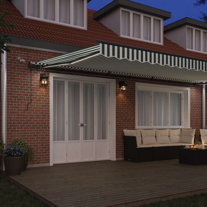 Țesătură pentru copertină Verde și alb 600 x 350 x 165 cm WALTI