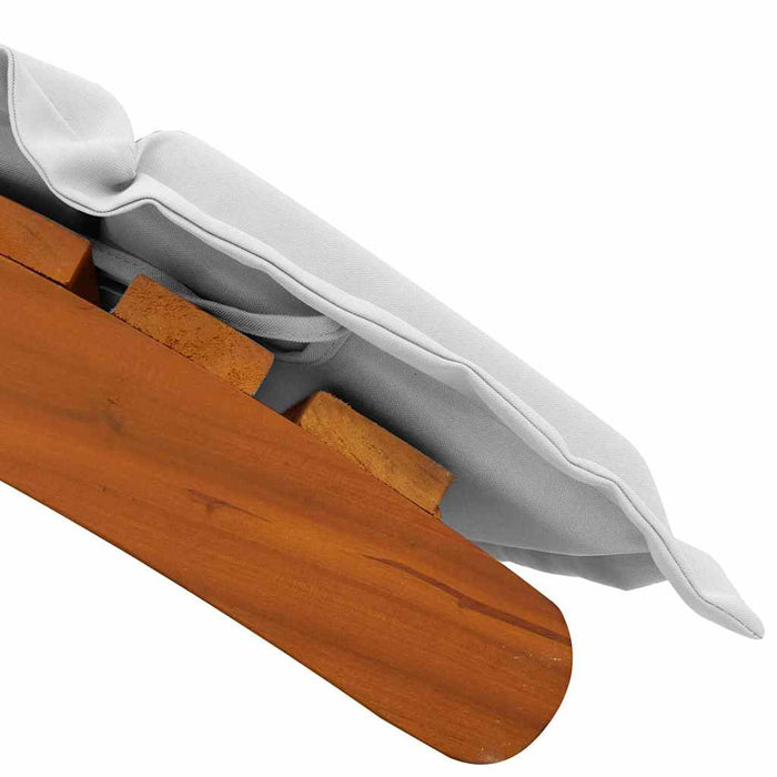 Șezlong cu pernă 2 pcs Gri deschis Lemn Solid de Acacia - WALTI WALTI