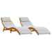Șezlong cu pernă 2 pcs Gri deschis Lemn Solid de Acacia - WALTI WALTI