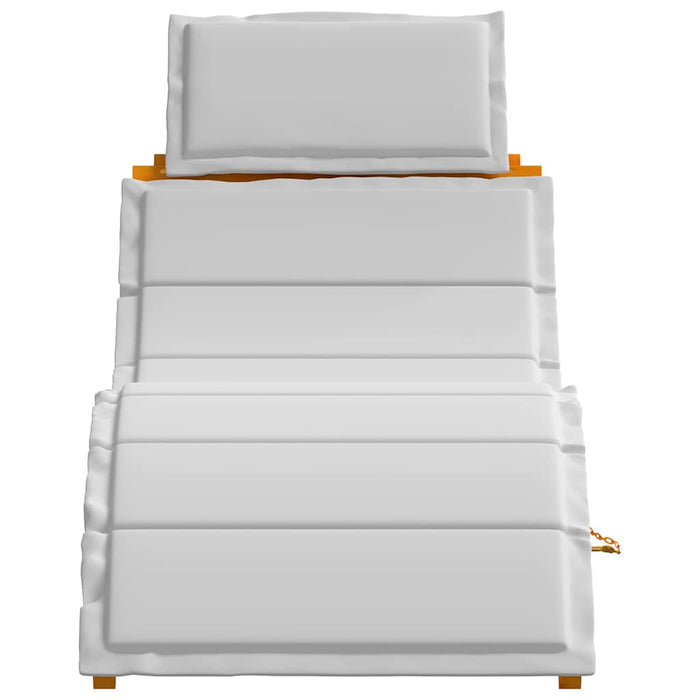 Șezlong cu pernă 2 pcs Gri deschis Lemn Solid de Acacia - WALTI WALTI