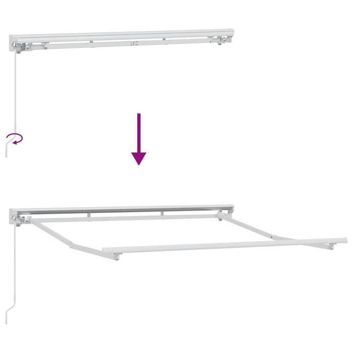 Cadru de copertină Manual Alb 2.5 x 2 m Oțel și aluminiu vopsit - WALTI WALTI