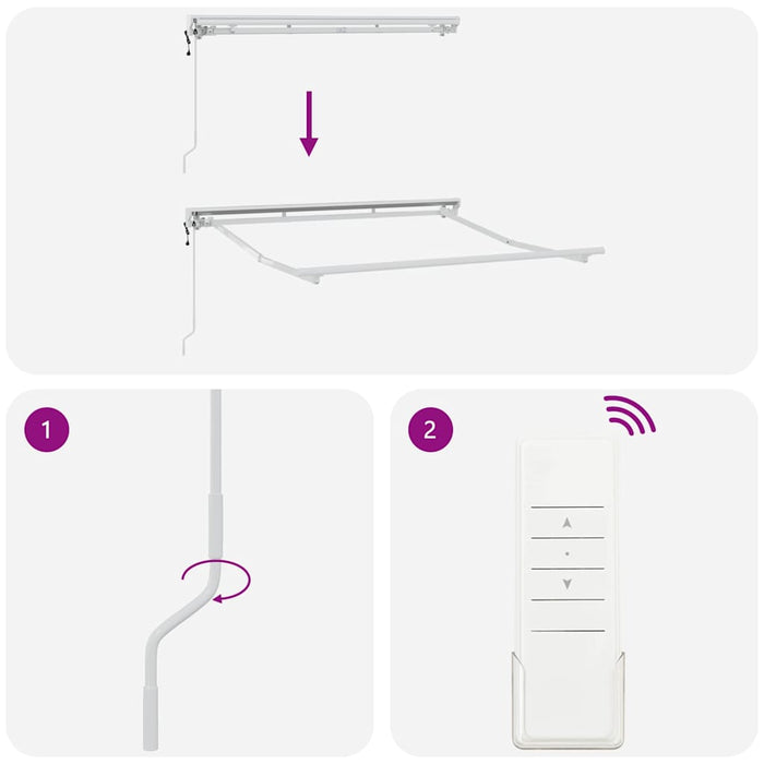 Cadru de copertină Alb 2.5 x 2 m Oțel și aluminiu vopsit - WALTI WALTI