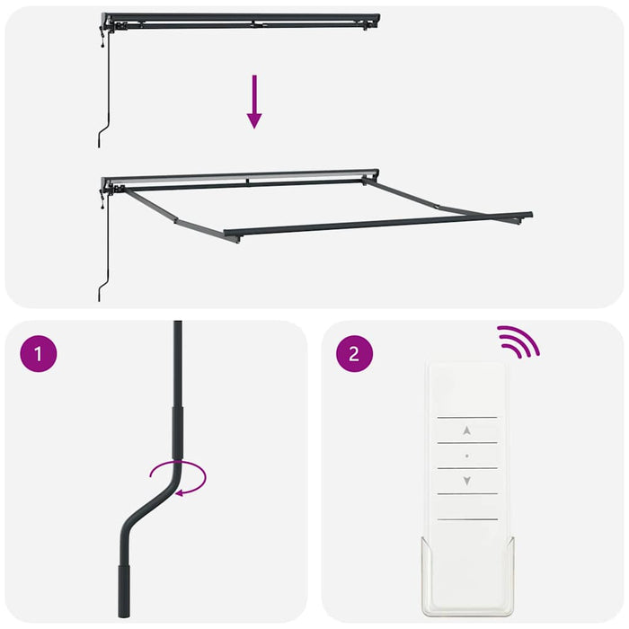 Cadru de copertină Antracit 3,5 x 2,5 m Oțel și aluminiu vopsit - WALTI WALTI