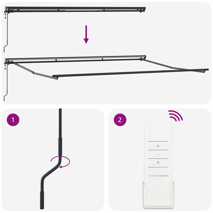 Cadru de copertină Antracit 4,5 × 3 m Oțel și aluminiu vopsit - WALTI WALTI