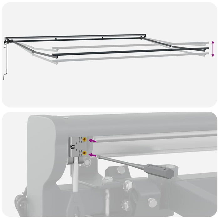 Cadru de copertină Antracit 4,5 × 3 m Oțel și aluminiu vopsit - WALTI WALTI