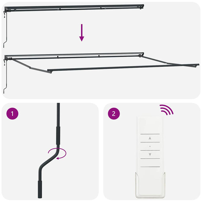 Cadru de copertină Antracit 5 x 3 m Oțel și aluminiu vopsit - WALTI WALTI