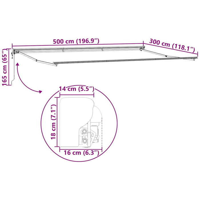 Cadru de copertină Antracit 5 x 3 m Oțel și aluminiu vopsit - WALTI WALTI