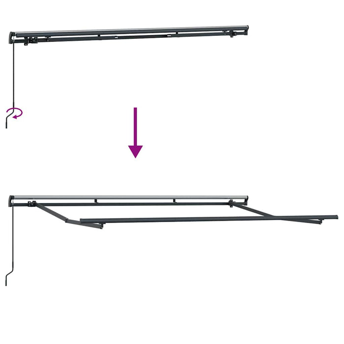 Cadru de copertină Antracit 3.5 x 2 m Metal - WALTI WALTI