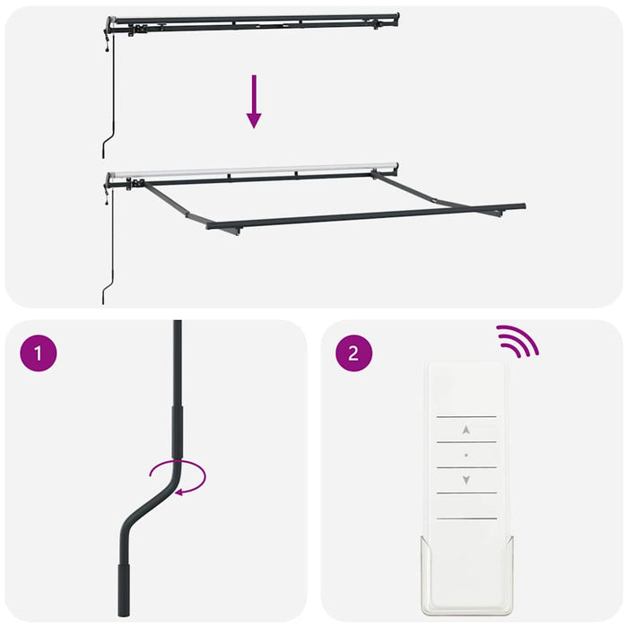 Cadru de copertină Antracit 3 x 2 m Metal - WALTI WALTI