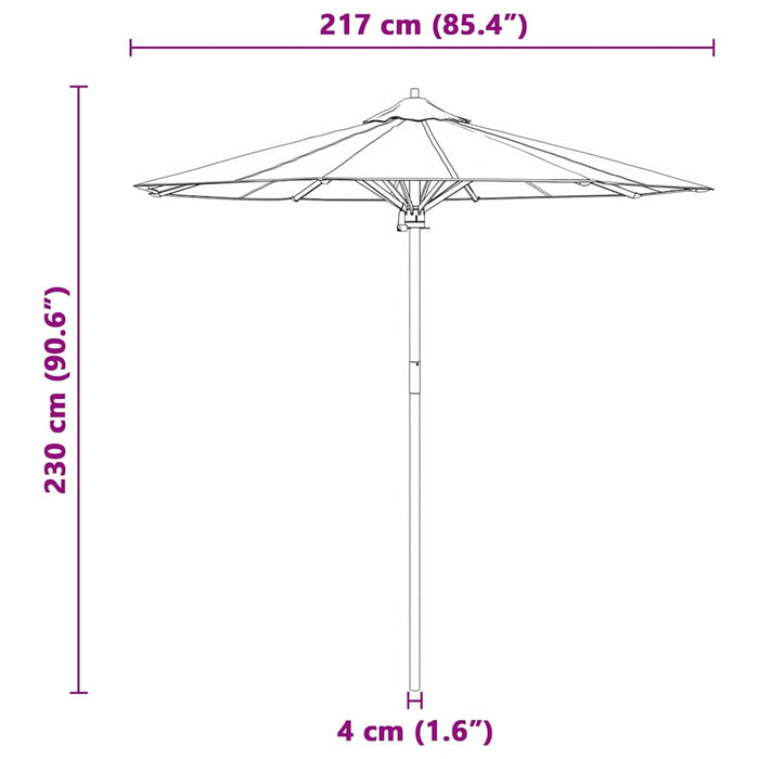 Parasol de Grădină Alb crem 217 x 217 x 230 cm Bambus - WALTI WALTI