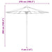 Parasol de Grădină Alb crem 270 x 270 x 260 cm Bambus - WALTI WALTI